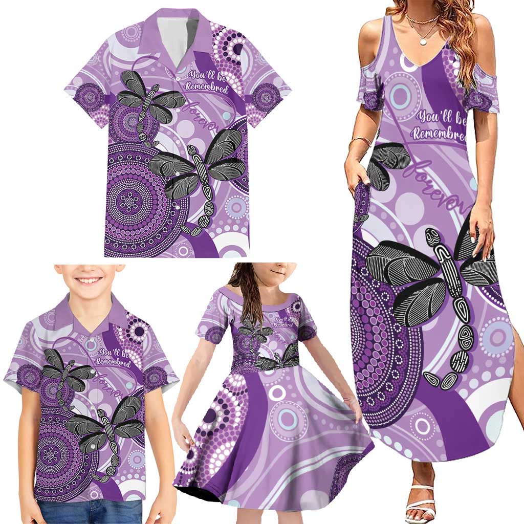 Memorial Australia Family Matching Summer Maxi Dress and Hawaiian Shirt You Will Be Remembered Aboriginal Art