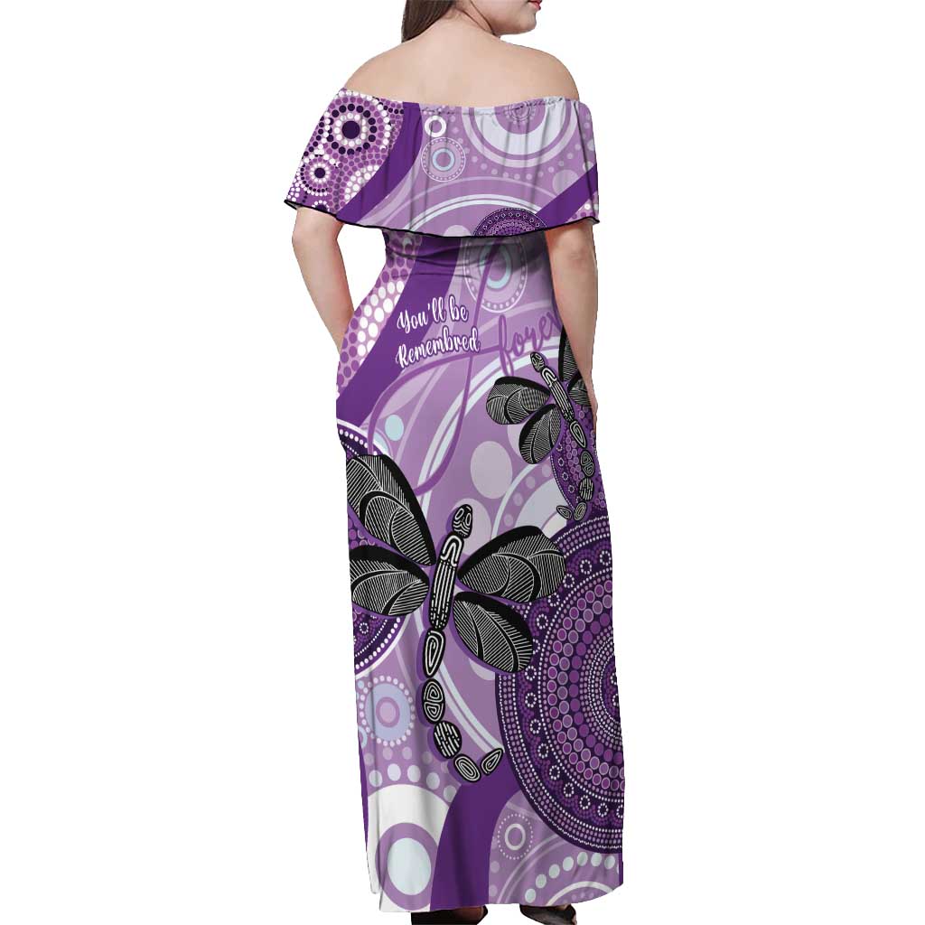 Memorial Australia Off Shoulder Maxi Dress You Will Be Remembered Aboriginal Art