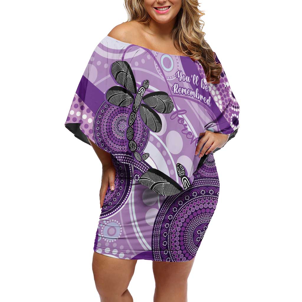 Memorial Australia Off Shoulder Short Dress You Will Be Remembered Aboriginal Art