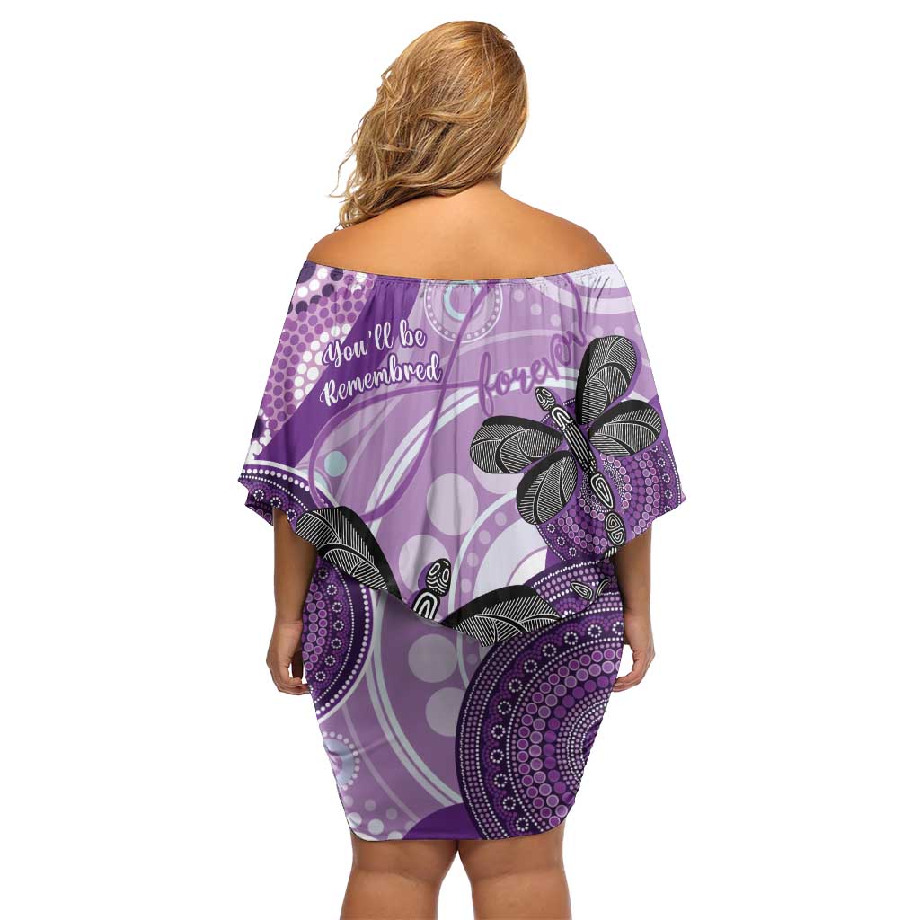 Memorial Australia Off Shoulder Short Dress You Will Be Remembered Aboriginal Art