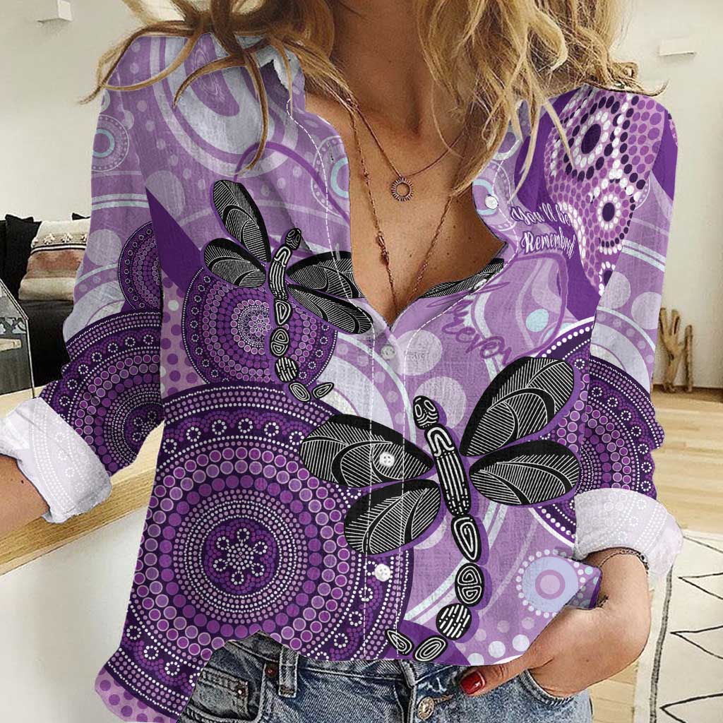 Memorial Australia Women Casual Shirt You Will Be Remembered Aboriginal Art - Vibe Hoodie Shop