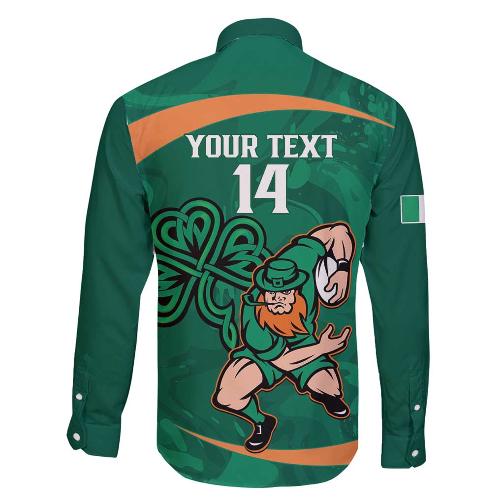 Custom Ireland Rugby Sevens Family Matching Long Sleeve Bodycon Dress and Hawaiian Shirt Go Champions Irish Shamrock