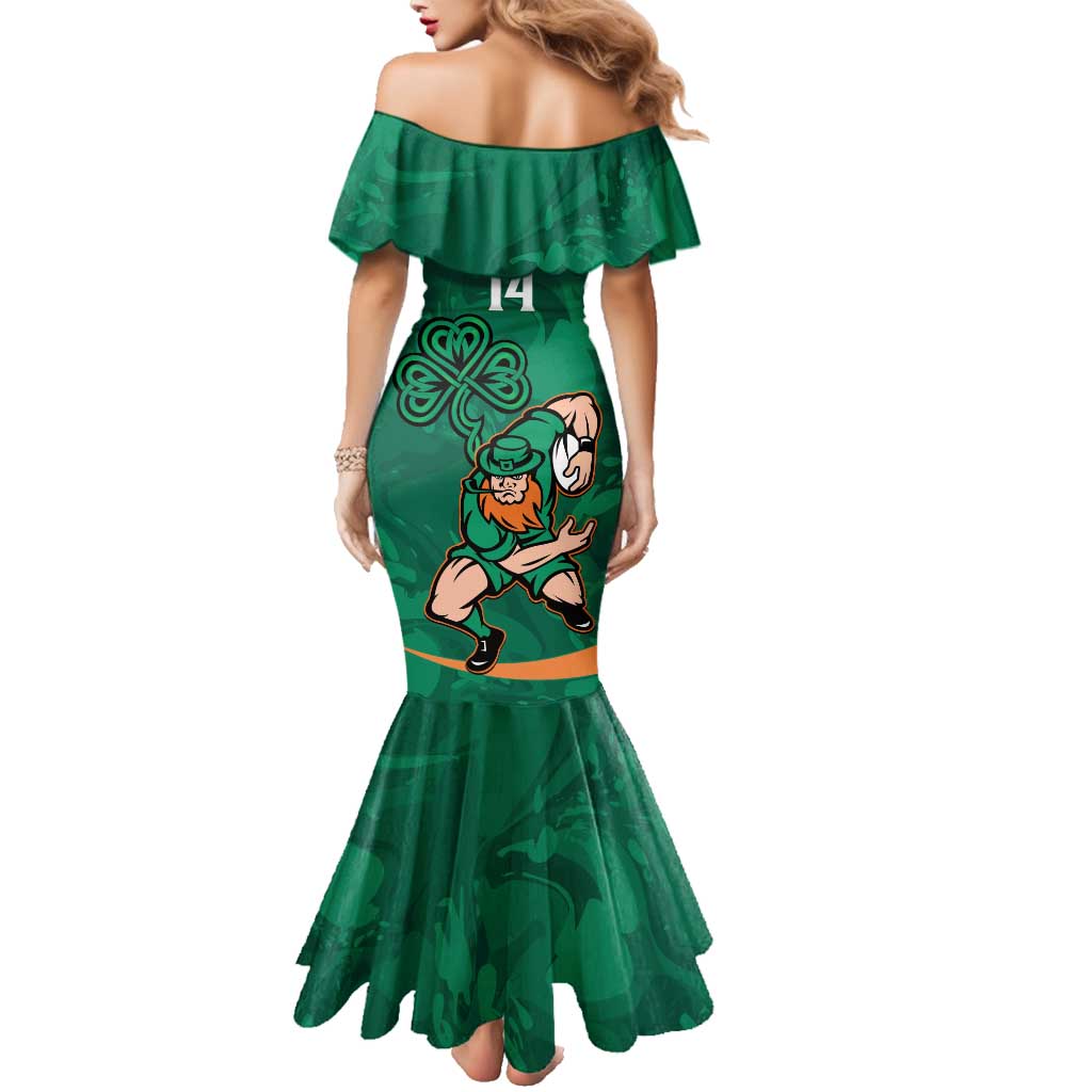 Custom Ireland Rugby Sevens Family Matching Mermaid Dress and Hawaiian Shirt Go Champions Irish Shamrock