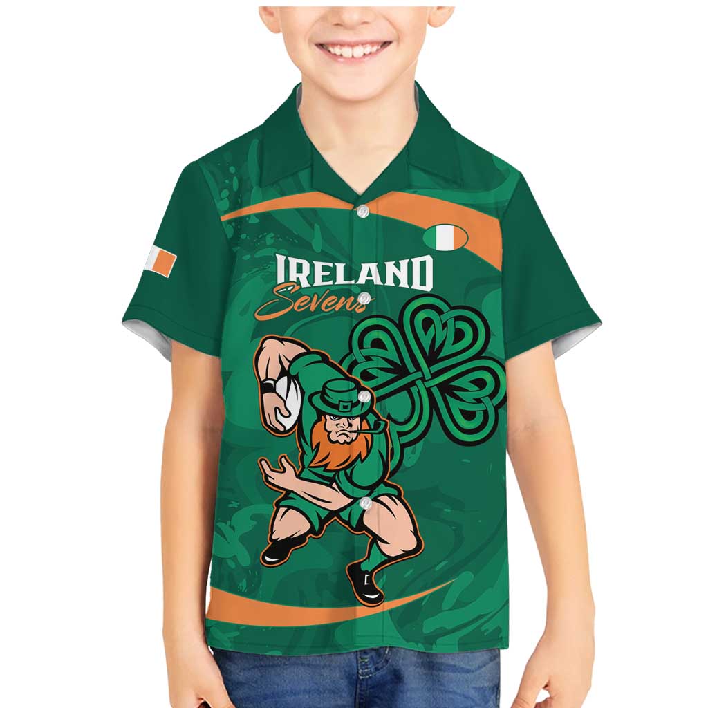 Custom Ireland Rugby Sevens Family Matching Mermaid Dress and Hawaiian Shirt Go Champions Irish Shamrock