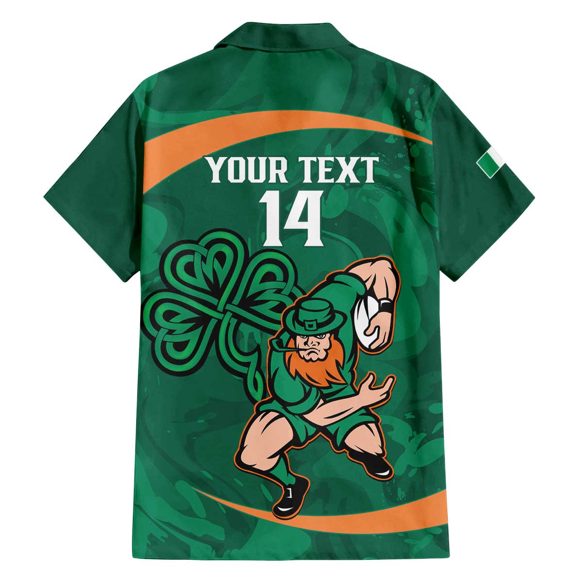 Custom Ireland Rugby Sevens Family Matching Off The Shoulder Long Sleeve Dress and Hawaiian Shirt Go Champions Irish Shamrock