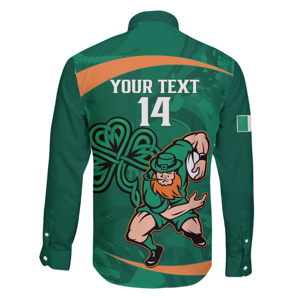 Custom Ireland Rugby Sevens Family Matching Off The Shoulder Long Sleeve Dress and Hawaiian Shirt Go Champions Irish Shamrock