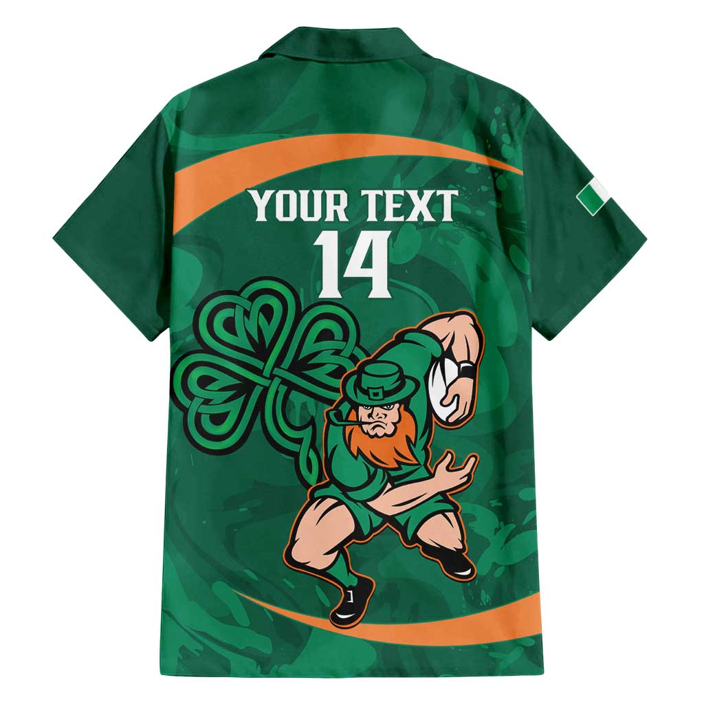 Custom Ireland Rugby Sevens Family Matching Off Shoulder Short Dress and Hawaiian Shirt Go Champions Irish Shamrock