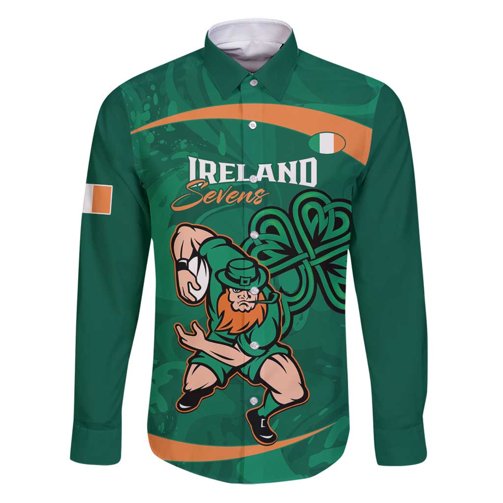 Custom Ireland Rugby Sevens Family Matching Puletasi and Hawaiian Shirt Go Champions Irish Shamrock