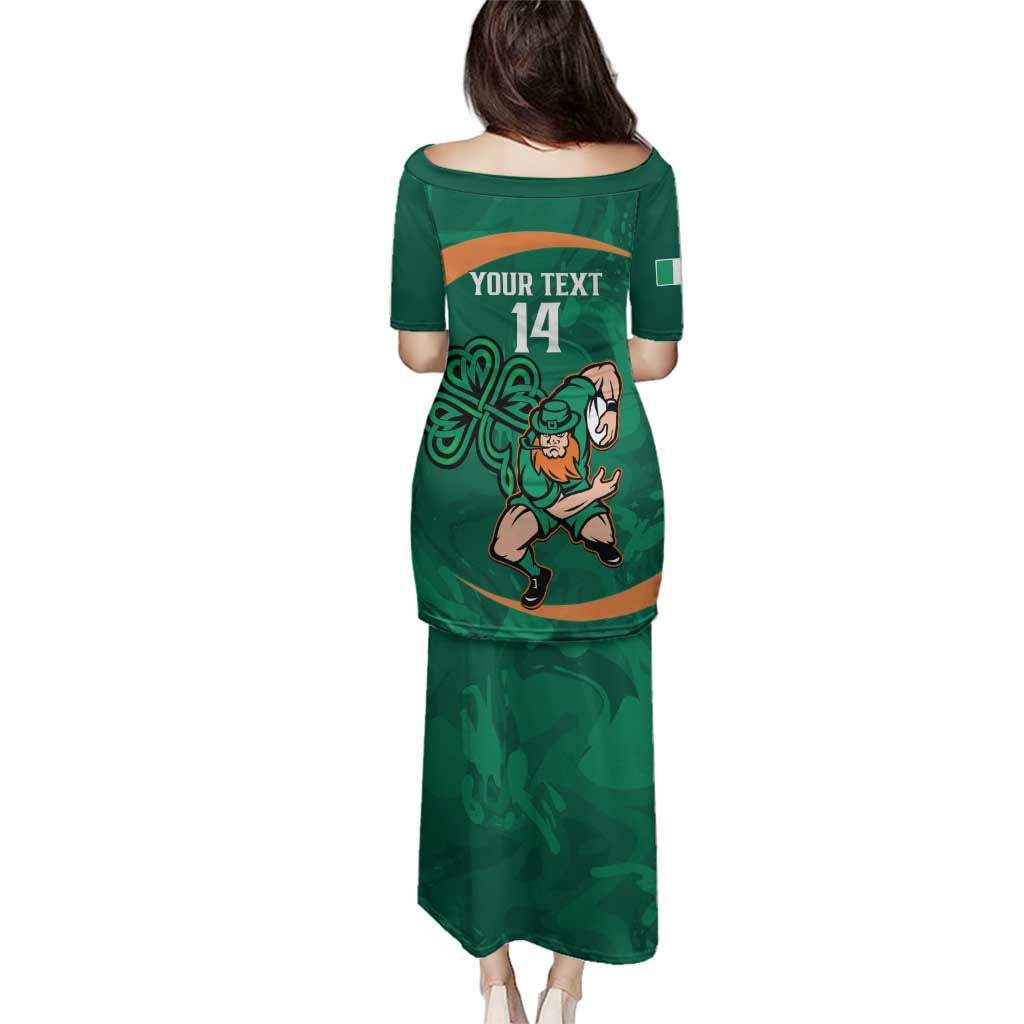 Custom Ireland Rugby Sevens Family Matching Puletasi and Hawaiian Shirt Go Champions Irish Shamrock