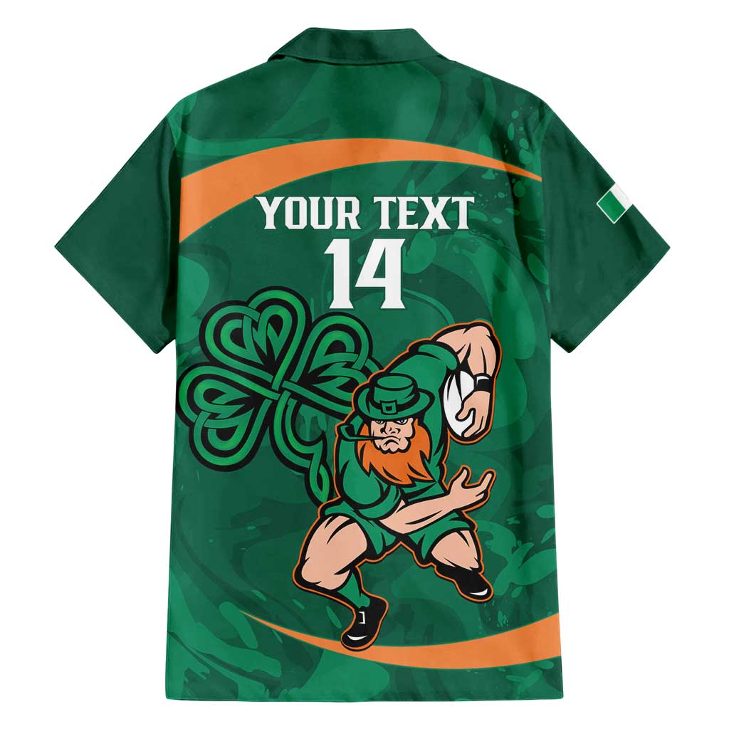 Custom Ireland Rugby Sevens Family Matching Short Sleeve Bodycon Dress and Hawaiian Shirt Go Champions Irish Shamrock