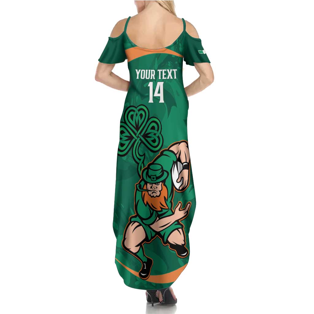 Custom Ireland Rugby Sevens Family Matching Summer Maxi Dress and Hawaiian Shirt Go Champions Irish Shamrock