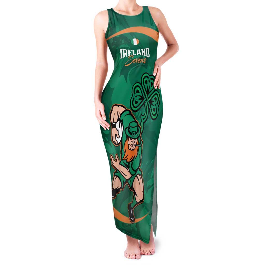 Custom Ireland Rugby Sevens Family Matching Tank Maxi Dress and Hawaiian Shirt Go Champions Irish Shamrock