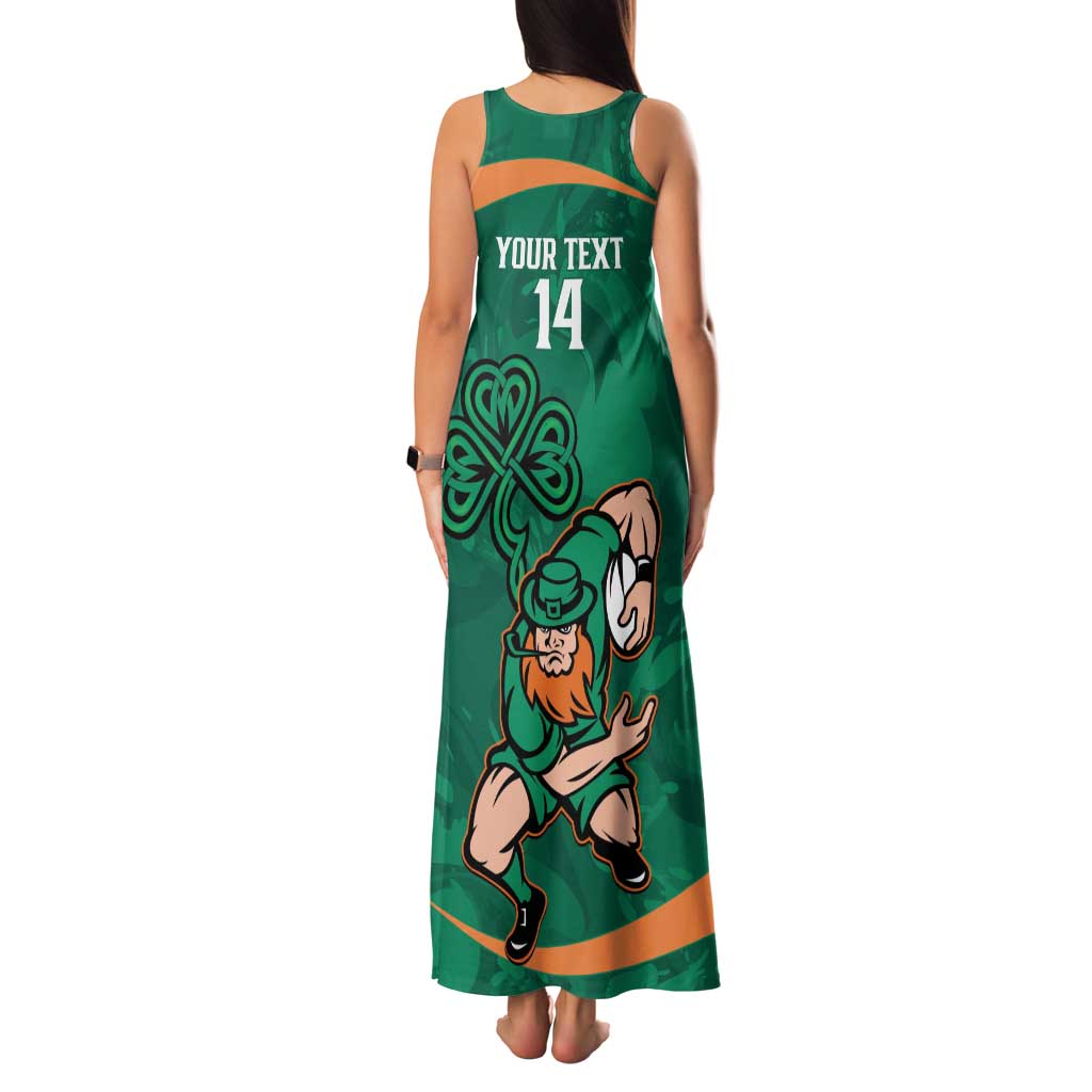 Custom Ireland Rugby Sevens Family Matching Tank Maxi Dress and Hawaiian Shirt Go Champions Irish Shamrock