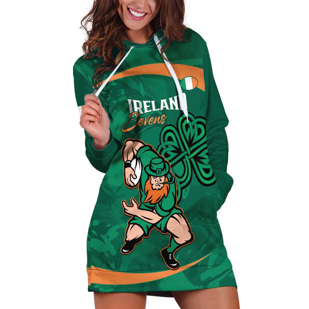 Custom Ireland Rugby Sevens Hoodie Dress Go Champions Irish Shamrock - Vibe Hoodie Shop