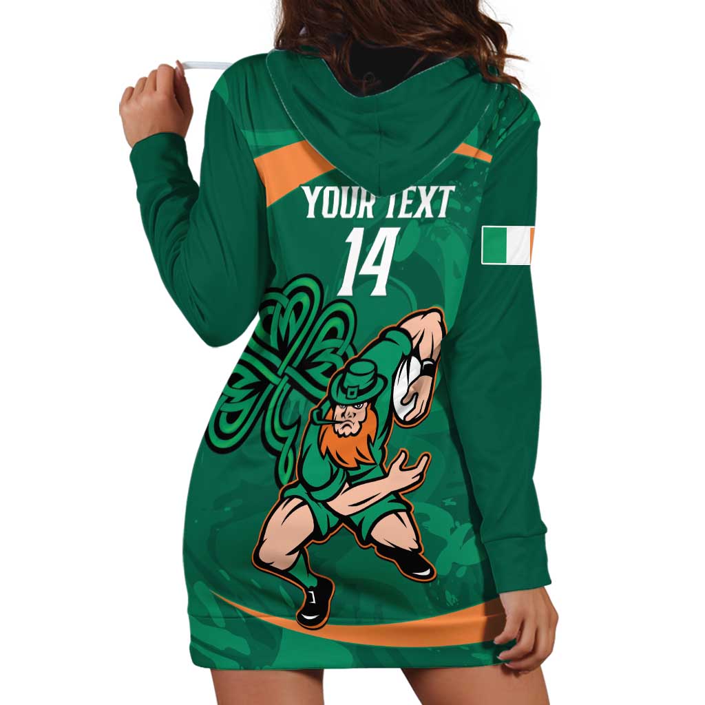 Custom Ireland Rugby Sevens Hoodie Dress Go Champions Irish Shamrock - Vibe Hoodie Shop