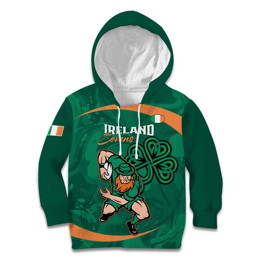 Custom Ireland Rugby Sevens Kid Hoodie Go Champions Irish Shamrock - Vibe Hoodie Shop