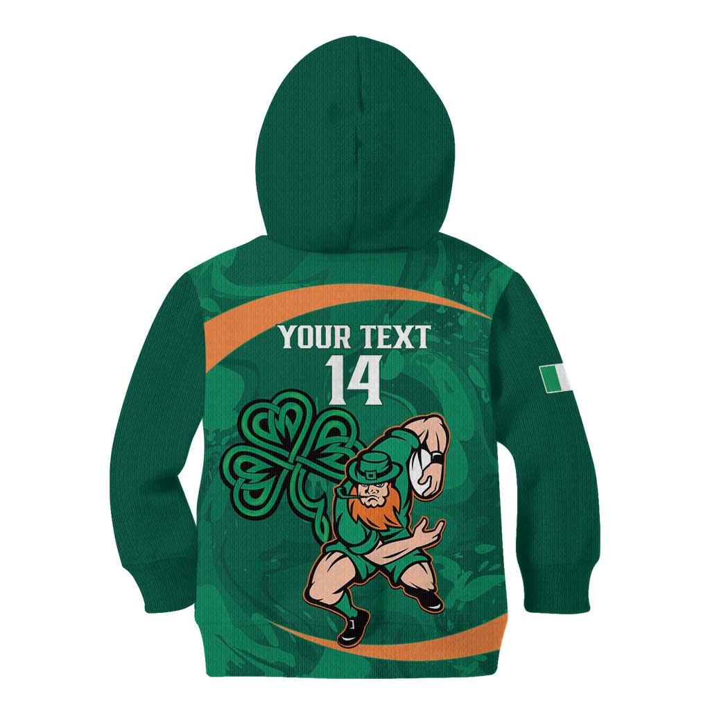 Custom Ireland Rugby Sevens Kid Hoodie Go Champions Irish Shamrock - Vibe Hoodie Shop