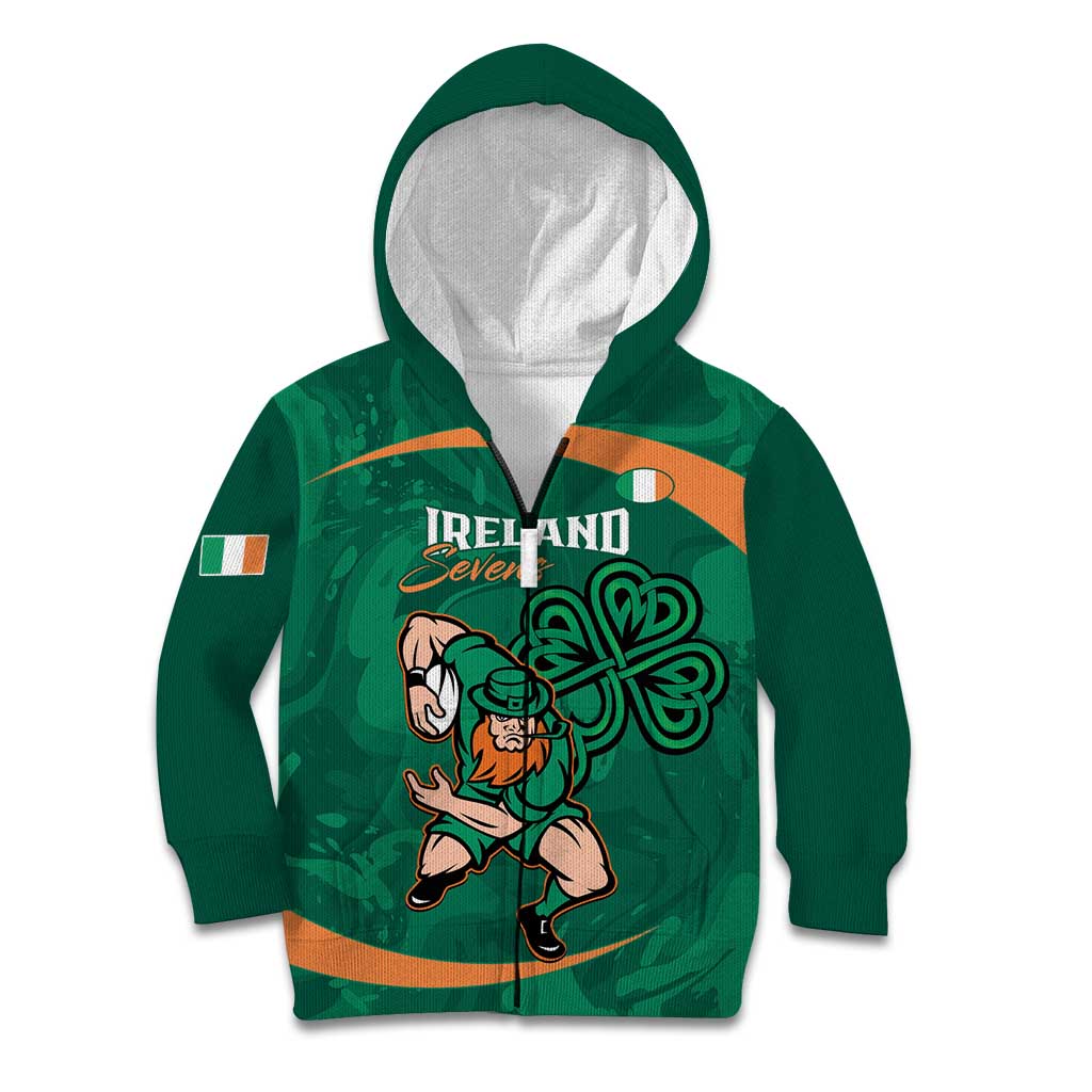 Custom Ireland Rugby Sevens Kid Hoodie Go Champions Irish Shamrock - Vibe Hoodie Shop