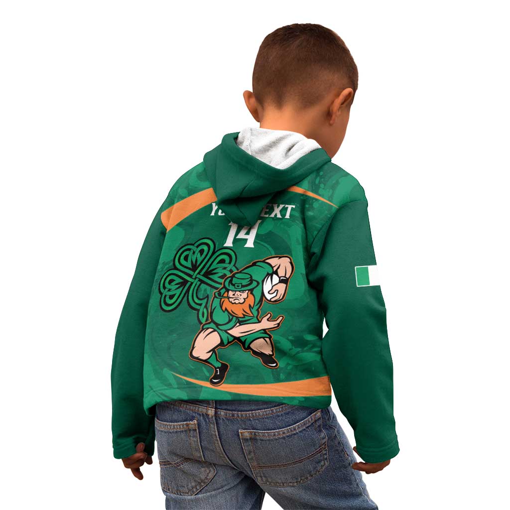 Custom Ireland Rugby Sevens Kid Hoodie Go Champions Irish Shamrock - Vibe Hoodie Shop