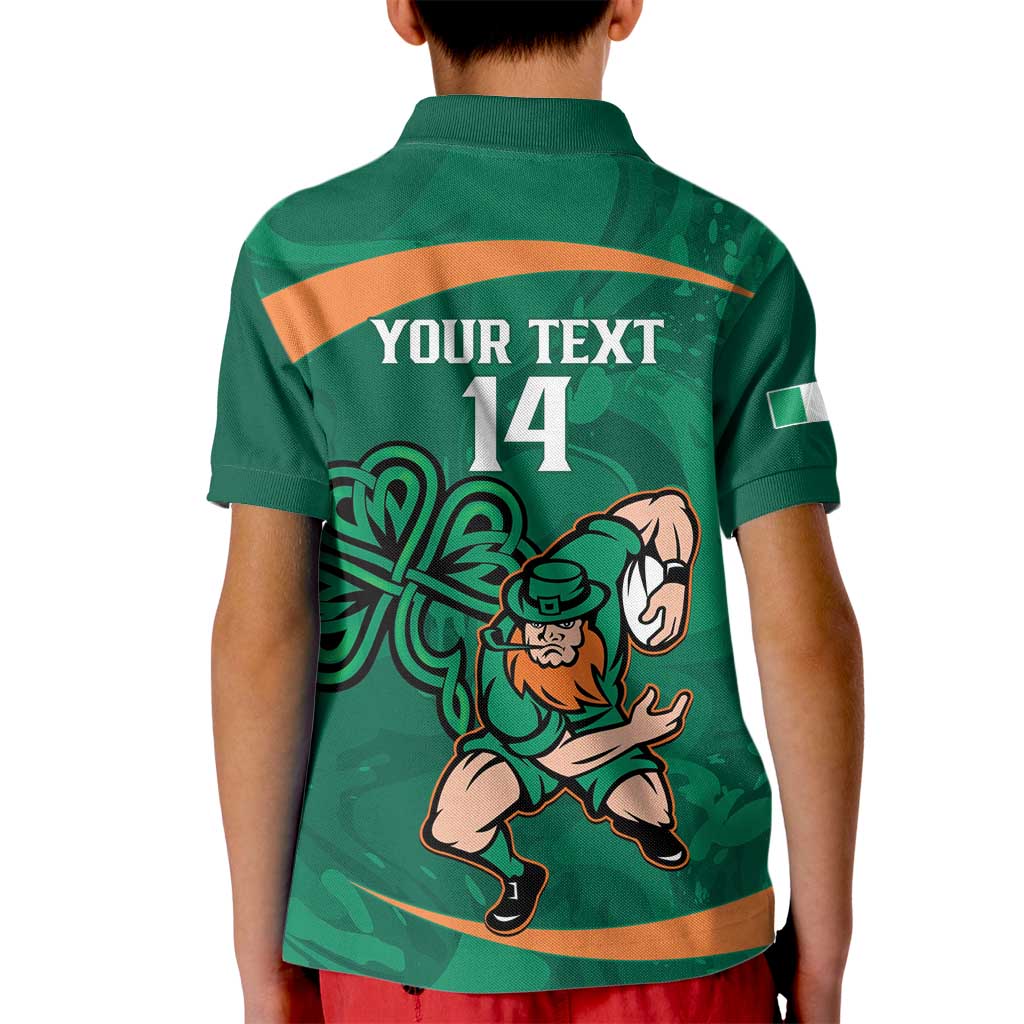 Custom Ireland Rugby Sevens Kid Polo Shirt Go Champions Irish Shamrock - Vibe Hoodie Shop