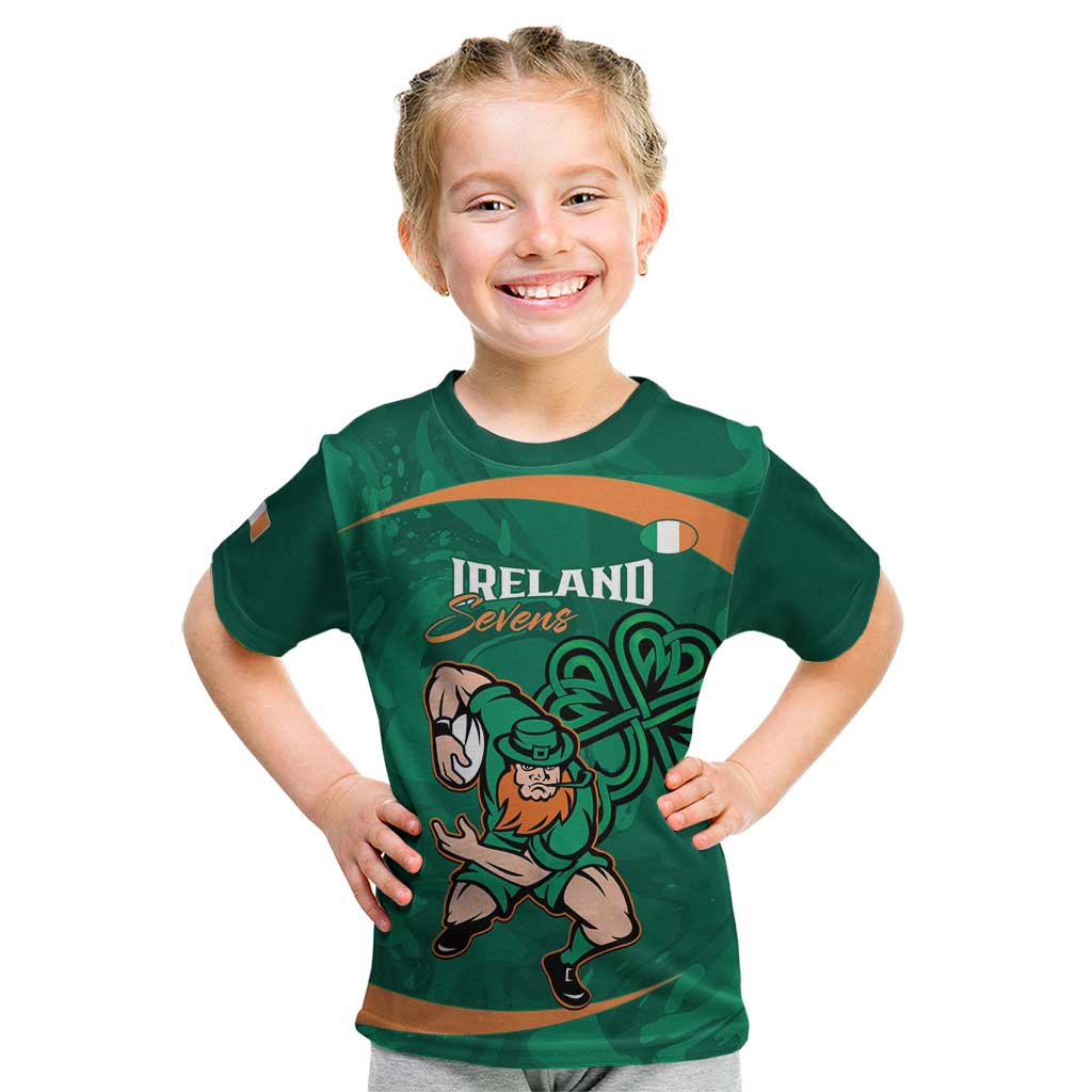 Custom Ireland Rugby Sevens Kid T Shirt Go Champions Irish Shamrock - Vibe Hoodie Shop