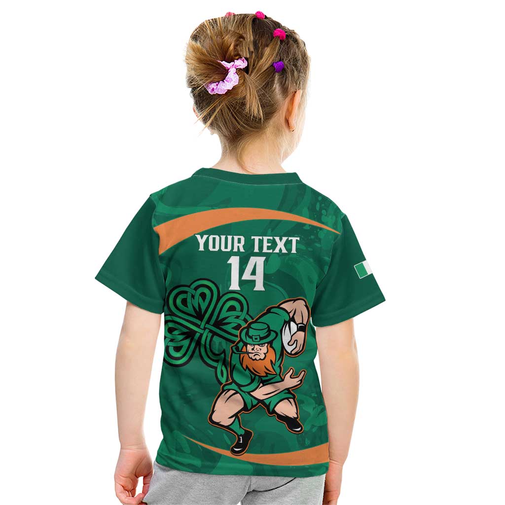 Custom Ireland Rugby Sevens Kid T Shirt Go Champions Irish Shamrock - Vibe Hoodie Shop