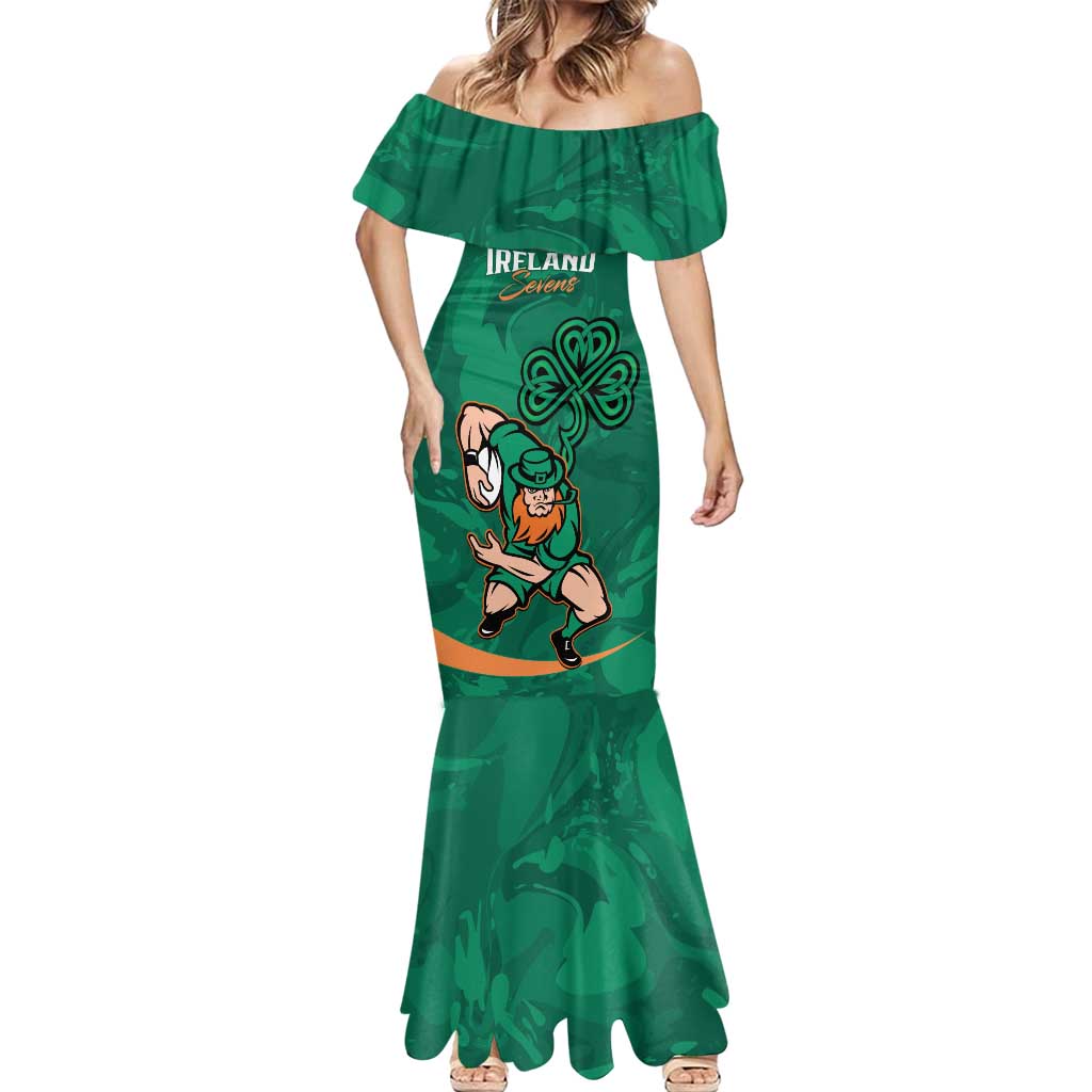 Custom Ireland Rugby Sevens Mermaid Dress Go Champions Irish Shamrock