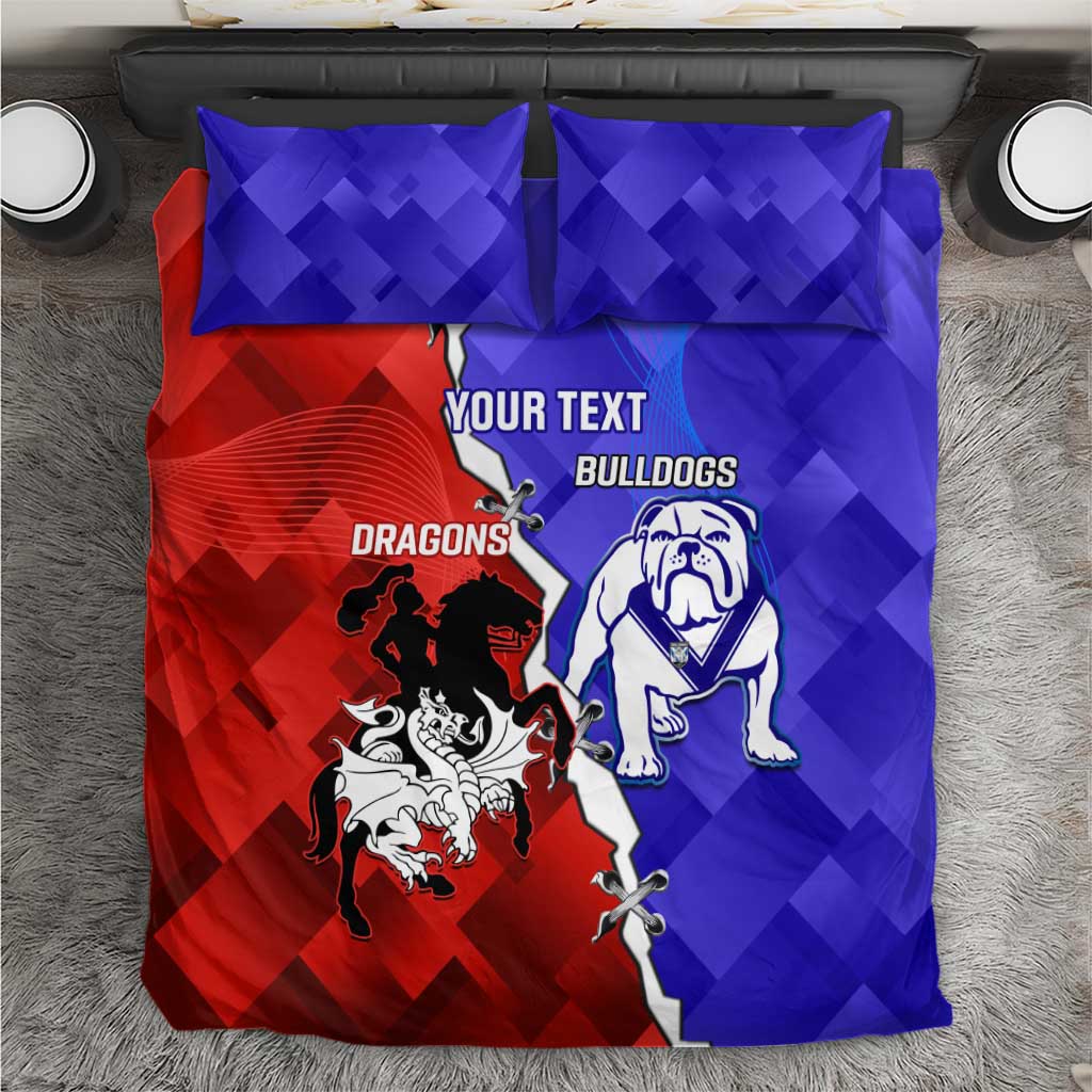 Custom Bulldogs And Dragons Rugby 2025 Bedding Set Dynamic Style - Vibe Hoodie Shop