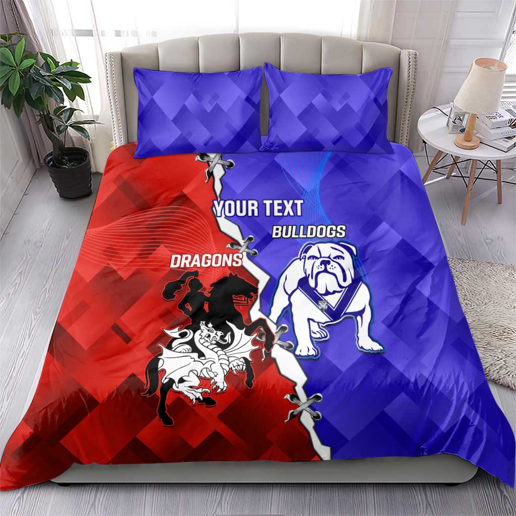 Custom Bulldogs And Dragons Rugby 2025 Bedding Set Dynamic Style - Vibe Hoodie Shop