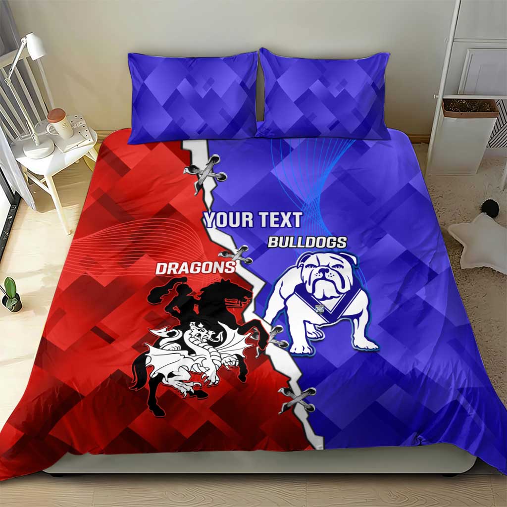 Custom Bulldogs And Dragons Rugby 2025 Bedding Set Dynamic Style - Vibe Hoodie Shop