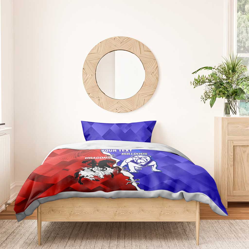 Custom Bulldogs And Dragons Rugby 2025 Bedding Set Dynamic Style - Vibe Hoodie Shop