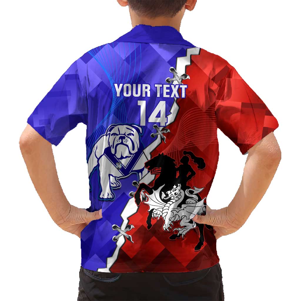 Custom Bulldogs And Dragons Rugby 2025 Family Matching Long Sleeve Bodycon Dress and Hawaiian Shirt Dynamic Style