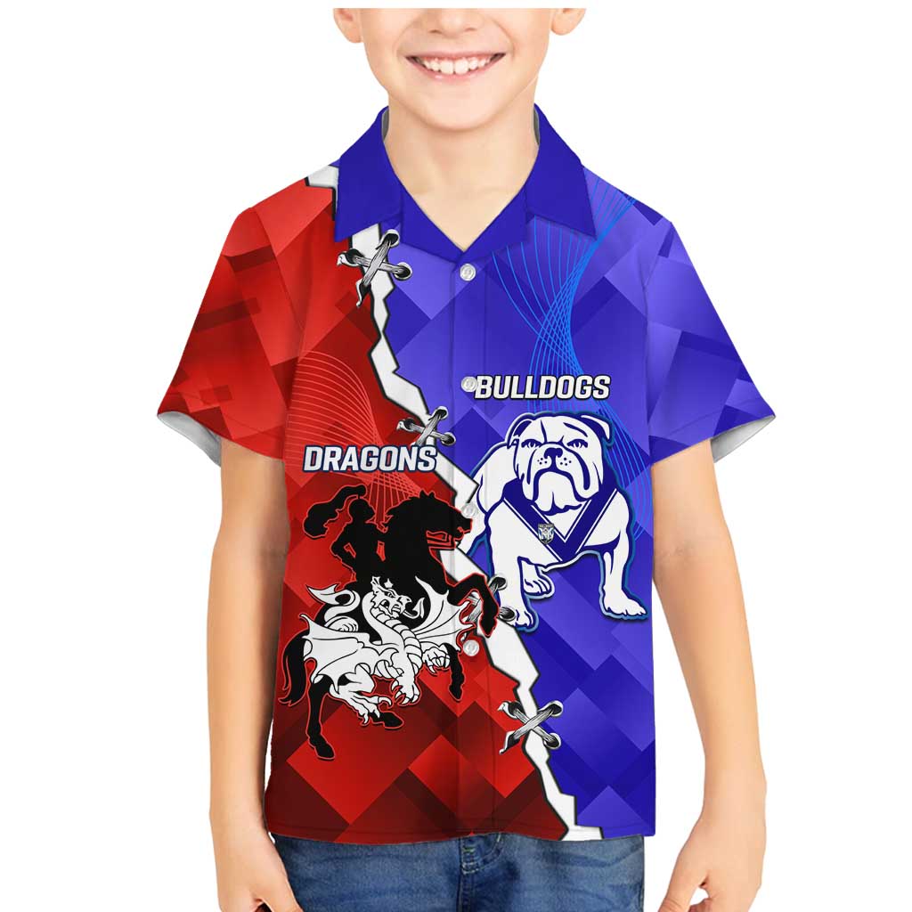 Custom Bulldogs And Dragons Rugby 2025 Family Matching Mermaid Dress and Hawaiian Shirt Dynamic Style