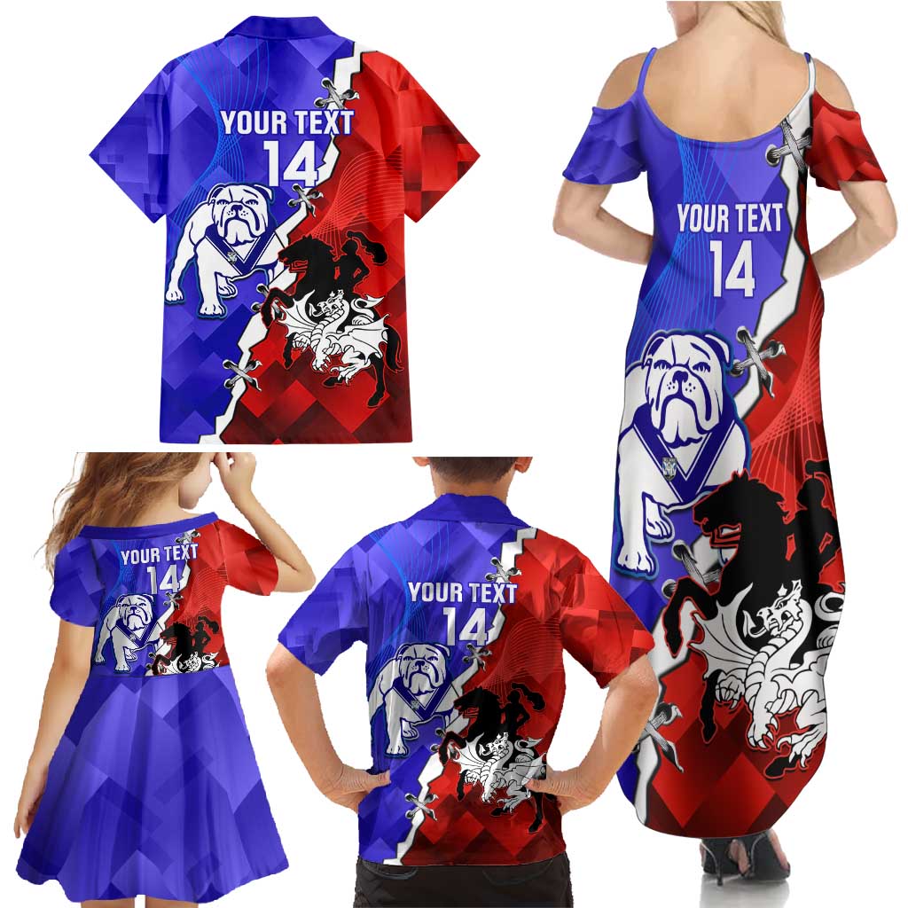 Custom Bulldogs And Dragons Rugby 2025 Family Matching Summer Maxi Dress and Hawaiian Shirt Dynamic Style