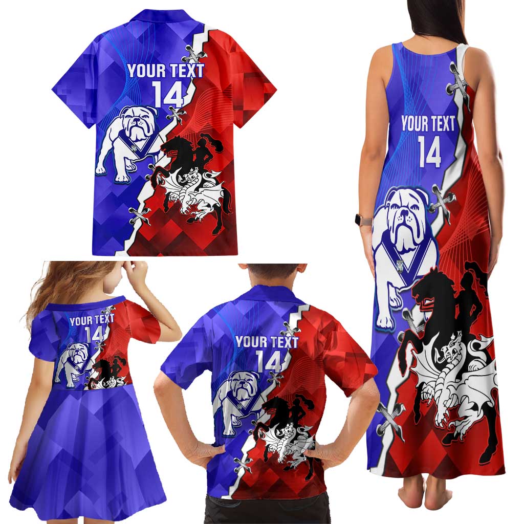 Custom Bulldogs And Dragons Rugby 2025 Family Matching Tank Maxi Dress and Hawaiian Shirt Dynamic Style