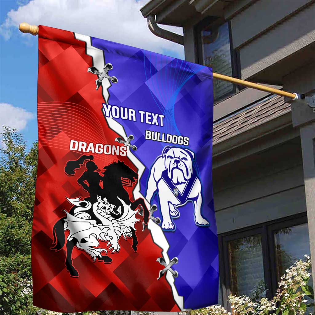 Custom Bulldogs And Dragons Rugby 2025 Garden Flag Dynamic Style - Vibe Hoodie Shop