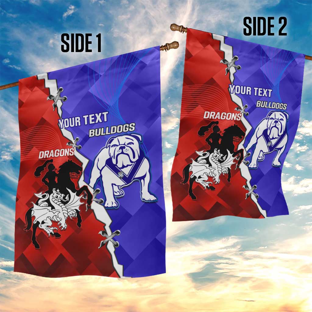 Custom Bulldogs And Dragons Rugby 2025 Garden Flag Dynamic Style - Vibe Hoodie Shop