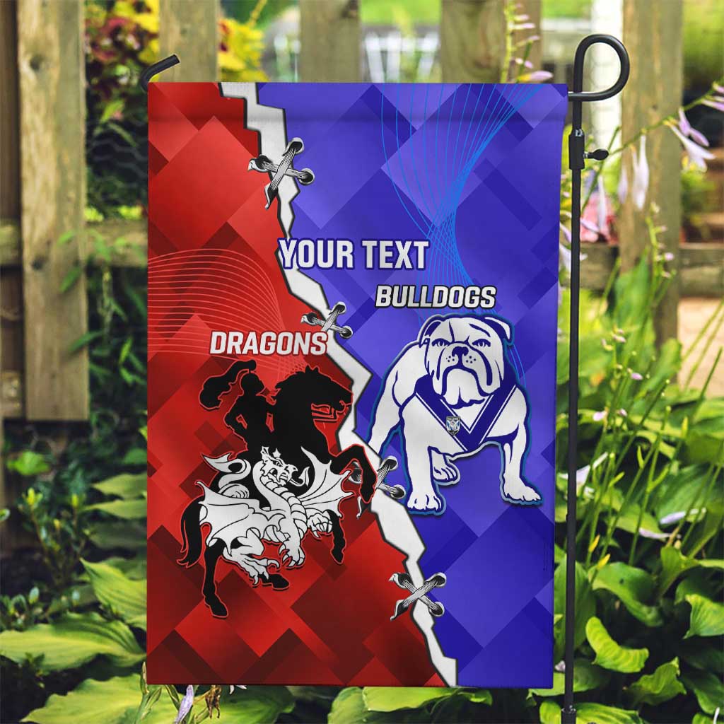 Custom Bulldogs And Dragons Rugby 2025 Garden Flag Dynamic Style - Vibe Hoodie Shop