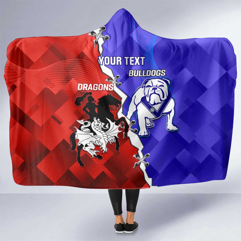 Custom Bulldogs And Dragons Rugby 2025 Hooded Blanket Dynamic Style