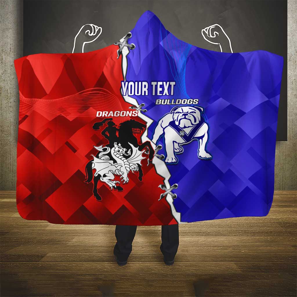 Custom Bulldogs And Dragons Rugby 2025 Hooded Blanket Dynamic Style