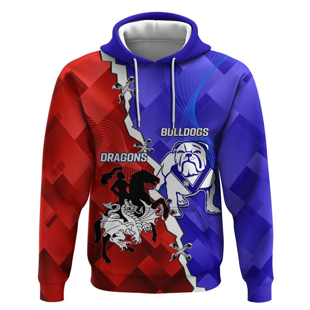 Custom Bulldogs And Dragons Rugby 2025 Hoodie Dynamic Style - Vibe Hoodie Shop