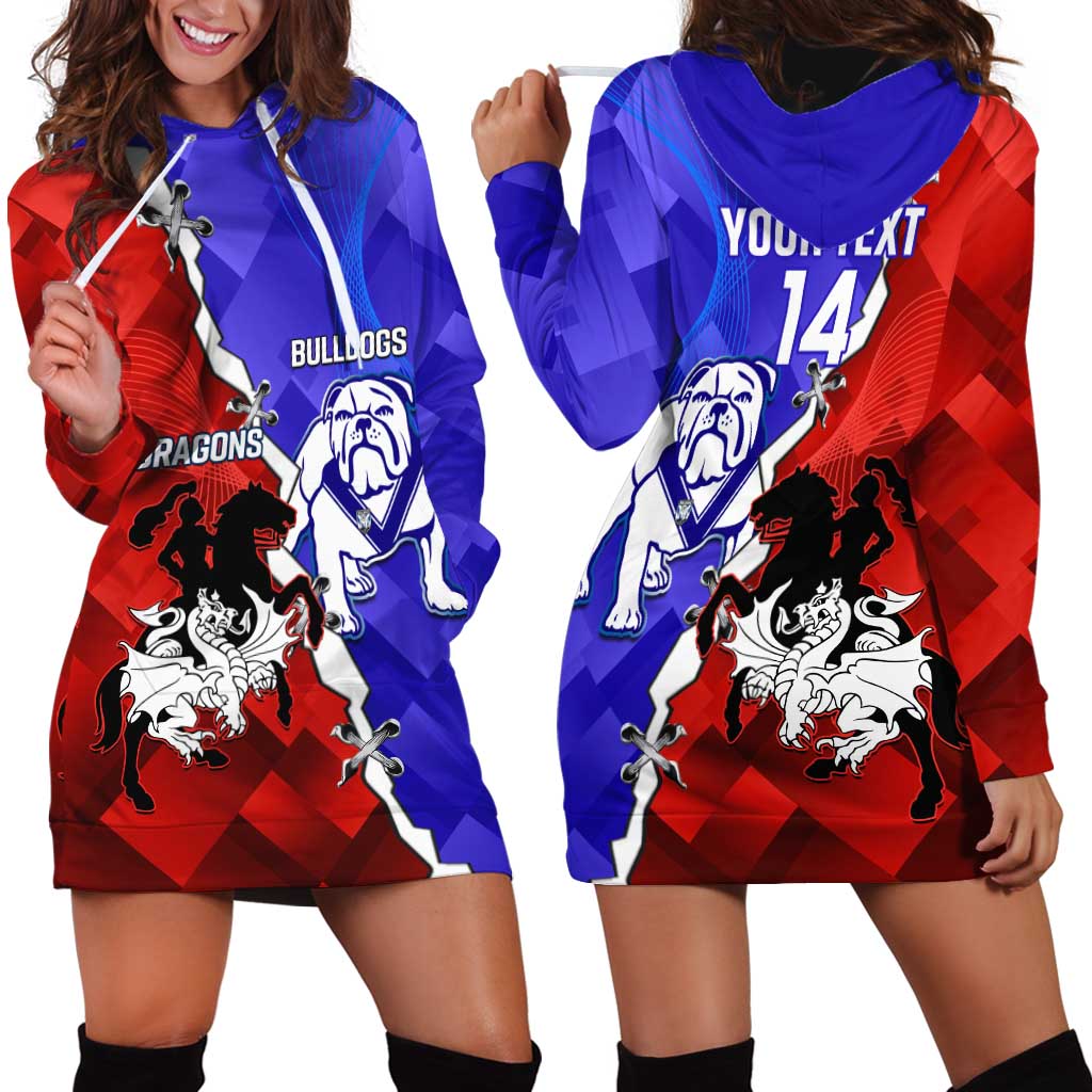 Custom Bulldogs And Dragons Rugby 2025 Hoodie Dress Dynamic Style - Vibe Hoodie Shop