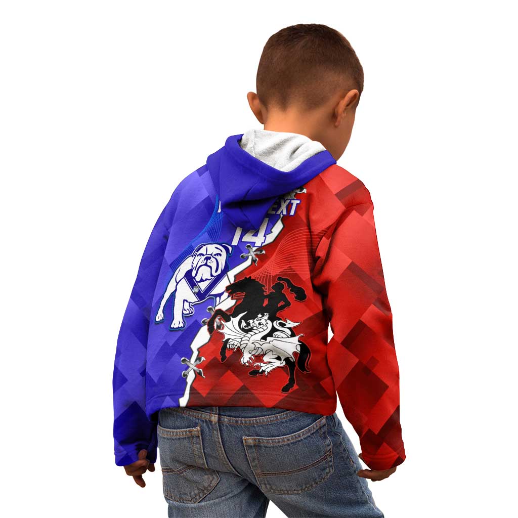 Custom Bulldogs And Dragons Rugby 2025 Kid Hoodie Dynamic Style - Vibe Hoodie Shop