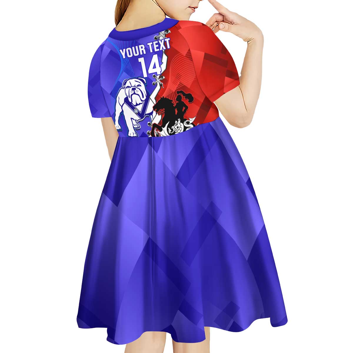 Custom Bulldogs And Dragons Rugby 2025 Kid Short Sleeve Dress Dynamic Style - Vibe Hoodie Shop