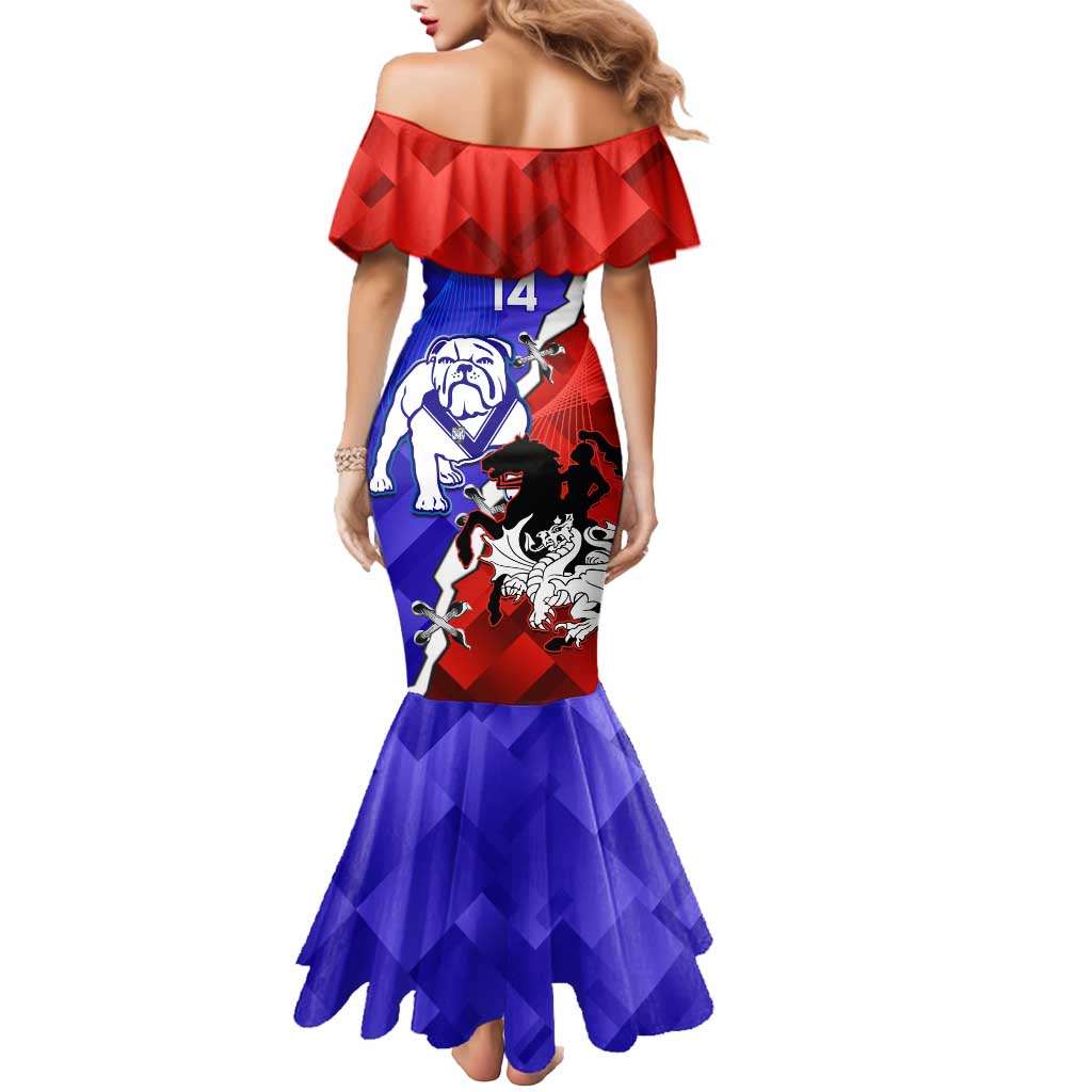 Custom Bulldogs And Dragons Rugby 2025 Mermaid Dress Dynamic Style