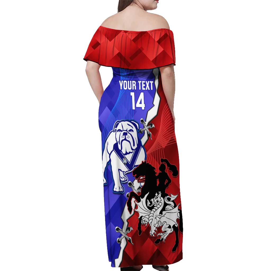 Custom Bulldogs And Dragons Rugby 2025 Off Shoulder Maxi Dress Dynamic Style