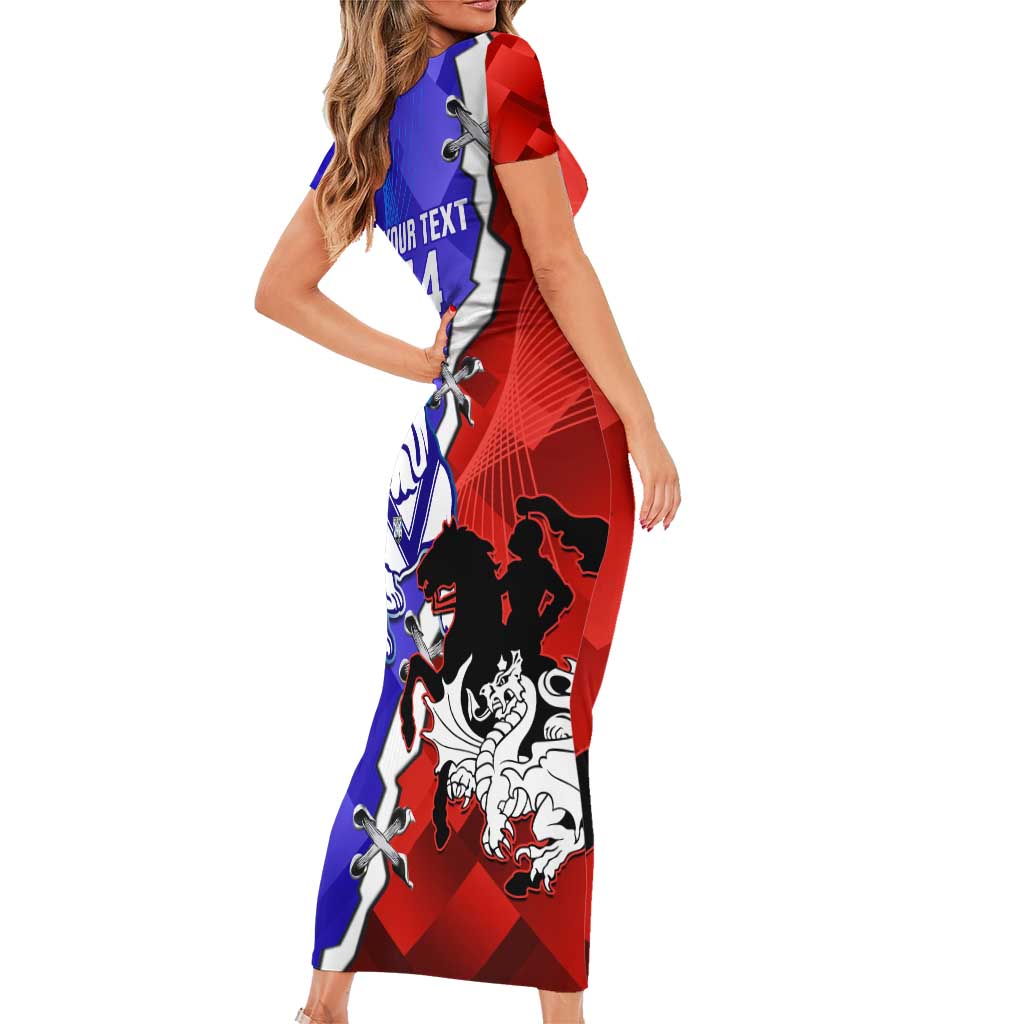 Custom Bulldogs And Dragons Rugby 2025 Short Sleeve Bodycon Dress Dynamic Style