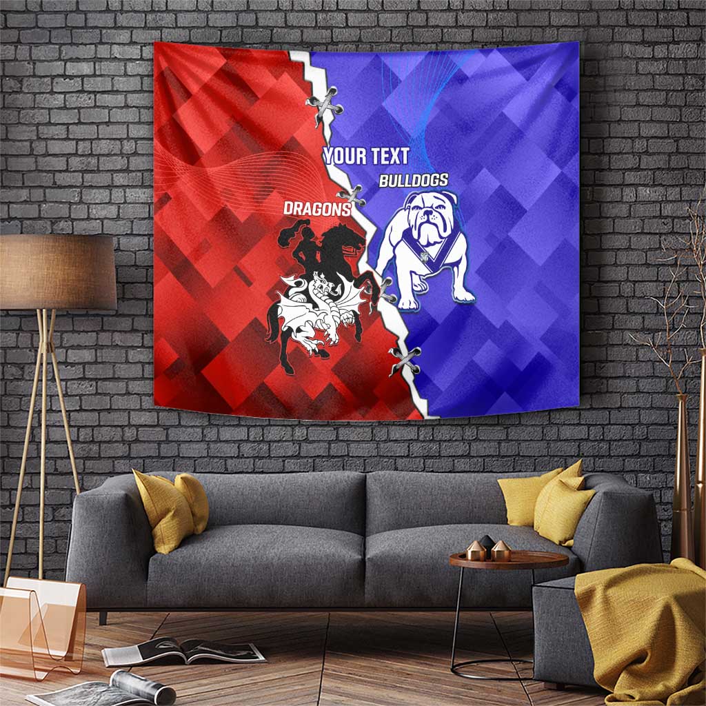 Custom Bulldogs And Dragons Rugby 2025 Tapestry Dynamic Style - Vibe Hoodie Shop