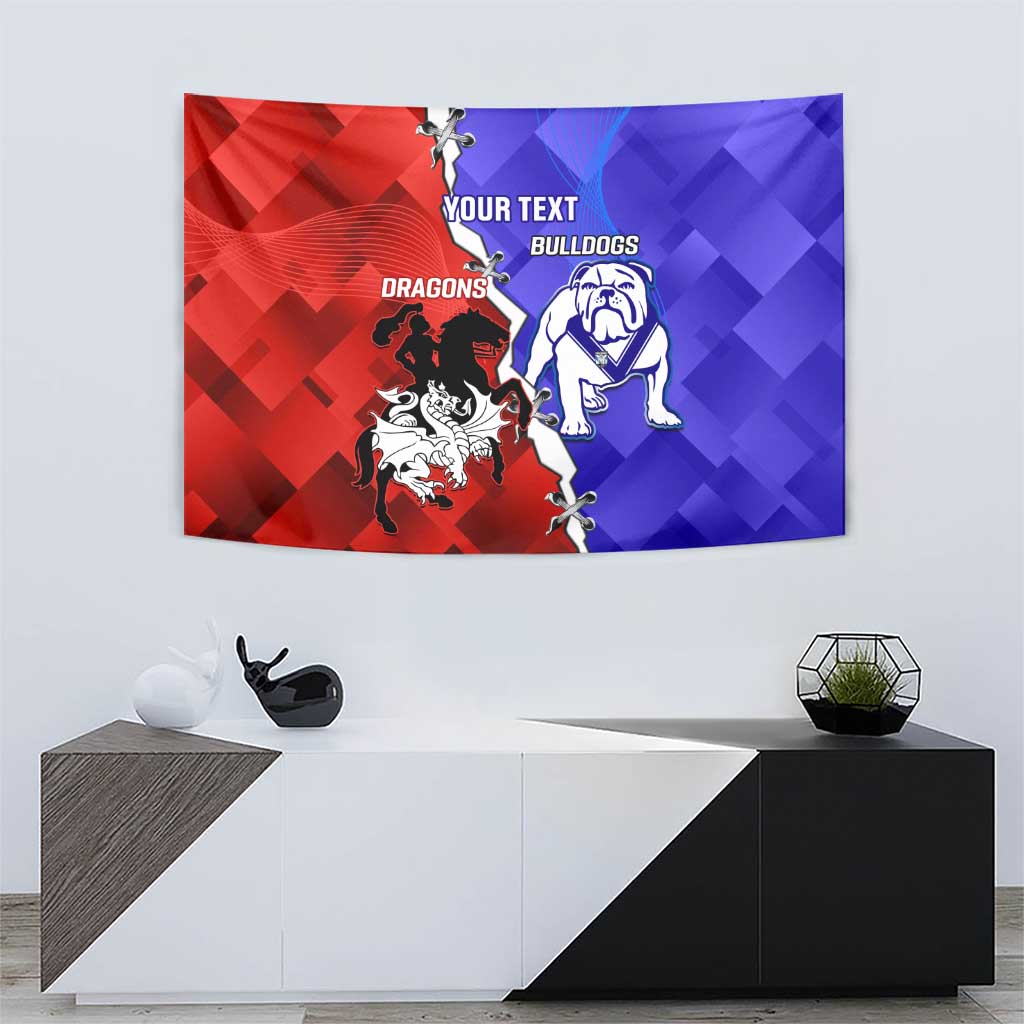 Custom Bulldogs And Dragons Rugby 2025 Tapestry Dynamic Style - Vibe Hoodie Shop