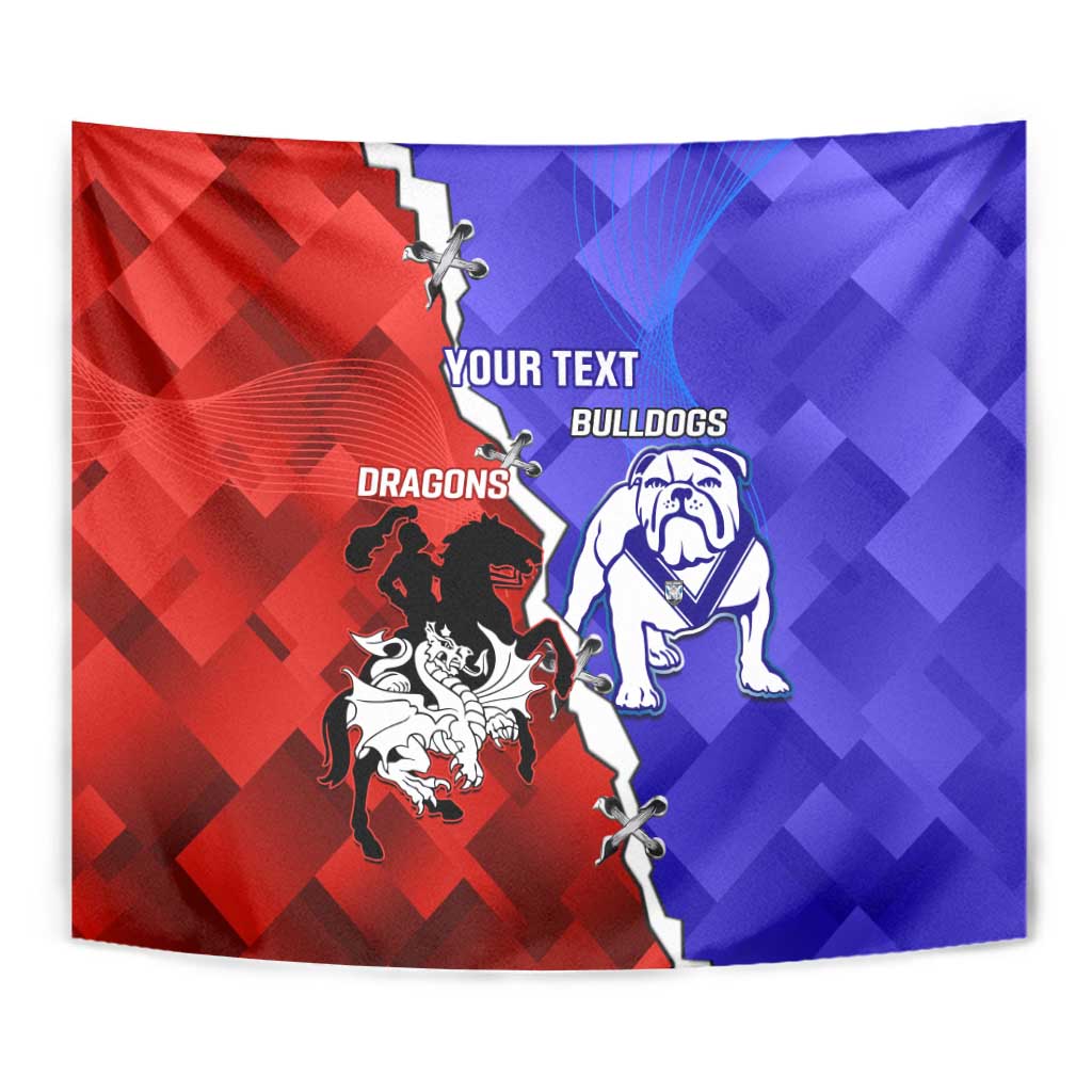 Custom Bulldogs And Dragons Rugby 2025 Tapestry Dynamic Style - Vibe Hoodie Shop